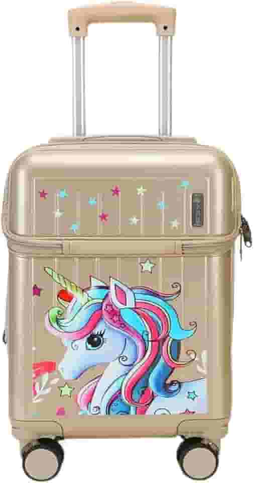 Mala Viagem Infantil Bordo Escolar Passeio Rígida Expansível Decorada (Dourado)