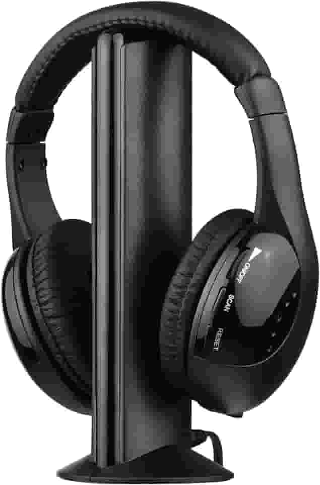 5-em-1 multifuncional fone de ouvido sem fio fm hi-fi sem fio conjunto emissor e receptor rádio fm computador monitor de tv fone de ouvido sem fio fone de ouvido com microfone para tv ouvindo voz