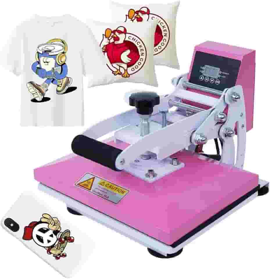Prensa Térmica Plana 23x30cm Sublimação Transfer sublimação máquina de prensagem para camiseta chapéu (NOVO Rosa 220v)