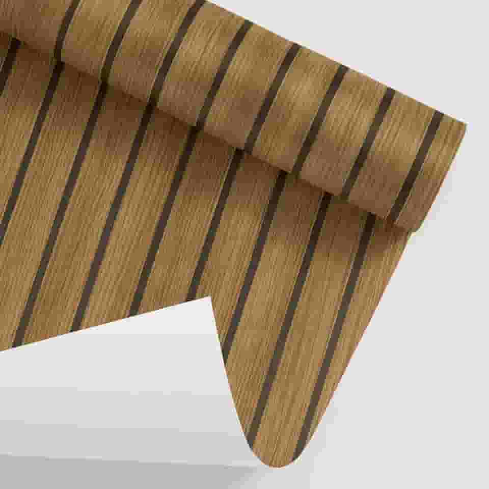 Papel de Parede Autocolante 3D de Madeira Ripada, 45cm x 5m, Rolo