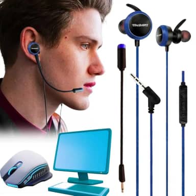Fone de Ouvido Gamer in-ear Com Microfone Flexível Ajustável removível L26 Preto Aula Online EAD compatível com Celular Pc Console Notebook Jogos Online Musica Podcast