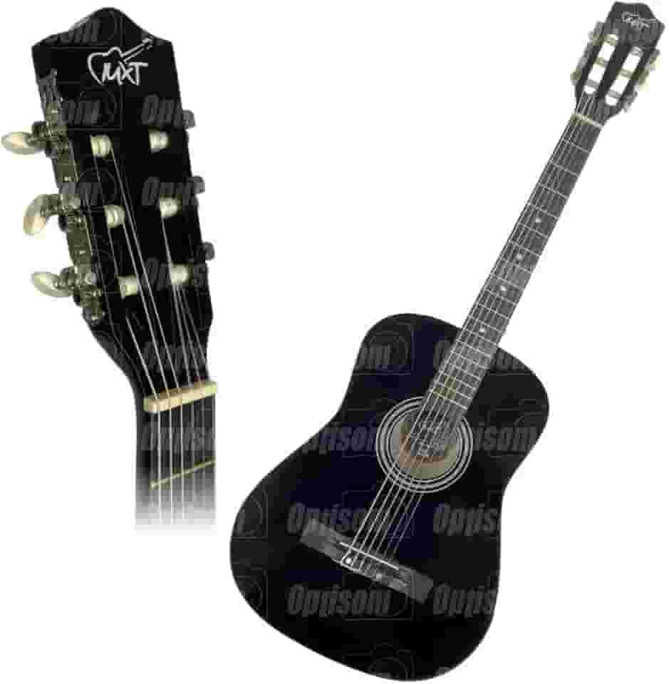 VIOLÃO 38" ACÚSTICO, COM TENSOR E CORDAS DE NYLON, COR PRETO, MODELO 38C-BK