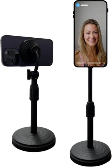 Suporte para Celular de Mesa com Ímã NO2PROBLEMS Articulado Ajustável Anel Magnético