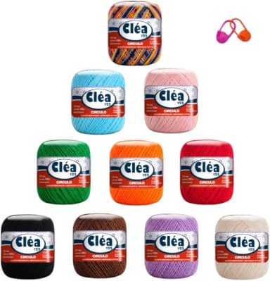 Kit 10 Linha Cléa 125m 19g Tricô Crochê Cores Sortidas Full