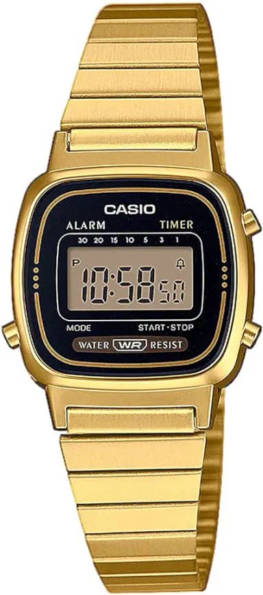 Relógio de Pulso Casio Feminino Digital Vintage Dourado LA670WGA-1DF