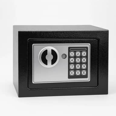 Cofre Digital Eletrônico com Teclado Numérico, Chaves de Segurança, Ideal para Casa, Escritório e Hotel