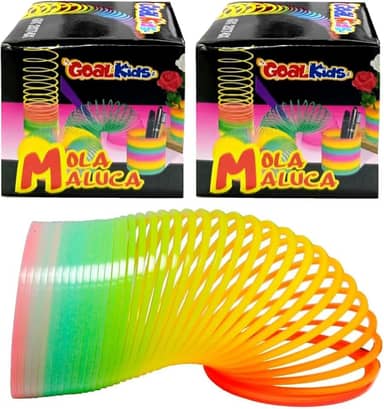 Kit com 2 Brinquedos Mola Maluca Infantil Colorida Furta-Cor