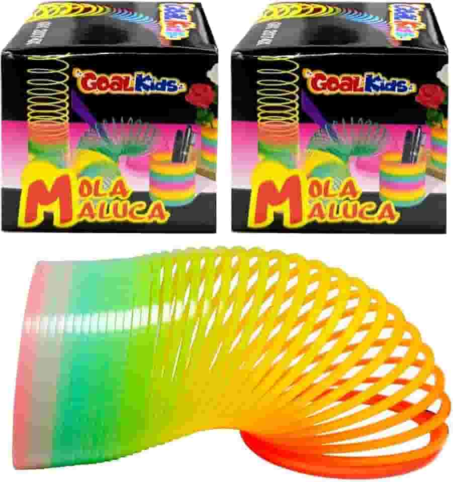 Kit com 2 Brinquedos Mola Maluca Infantil Colorida Furta-Cor
