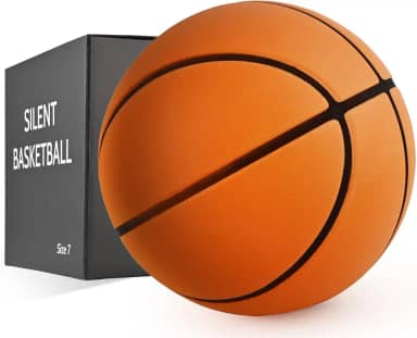 Bola de basquete silenciosa, 75 cm, tamanho 7, bola de basquete silenciosa de espuma macia de alta densidade e baixo ruído para prática de drible silenciosa