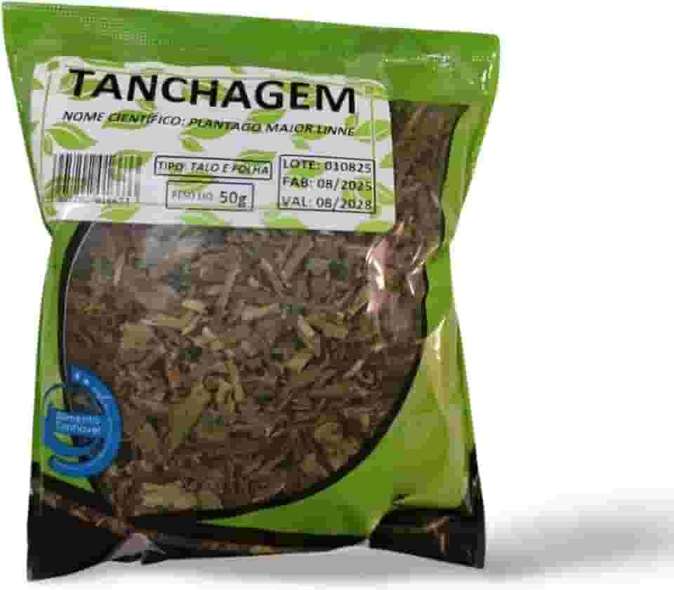 Tanchagem Folha 50g | Chá Natural para Vias Respiratórias, Garganta e Digestão