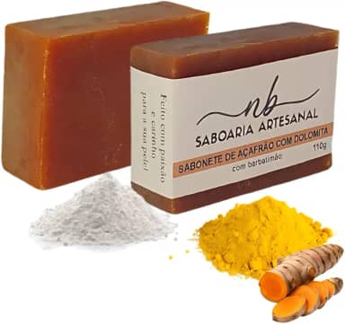 Sabonete de Açafrão com Dolomita Combate Acnes Clareia e Reduz Pelos