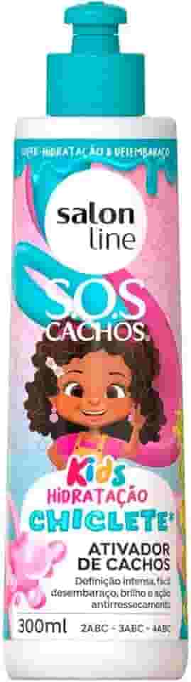 Salon Line, Shampoo, SOS Cachos Kids, Hidratação Chiclete, Vegano - Para Cabelos Ondulados, Cacheados e Crespos, 300ml