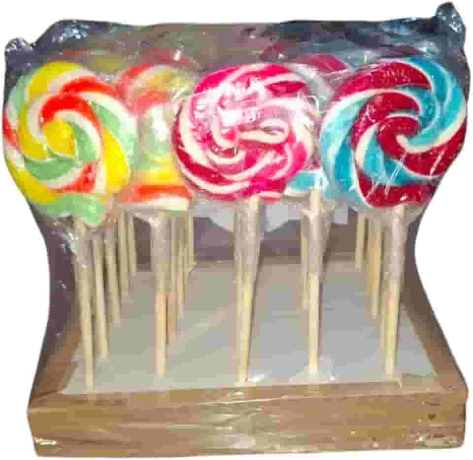 Pirulito Do Chaves e Chiquinha Psicodelico Doce Colorido Para Festas Infantil Aniversário Crianças Caixa Com 25 Unidades 14cm de Altura e 5cm de Diametro (Azul)