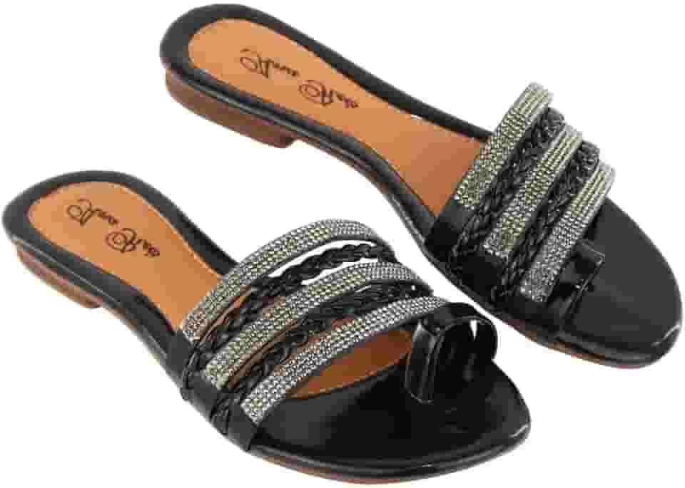 Sandália Rasteirinha Feminina Strass Diamante Confort