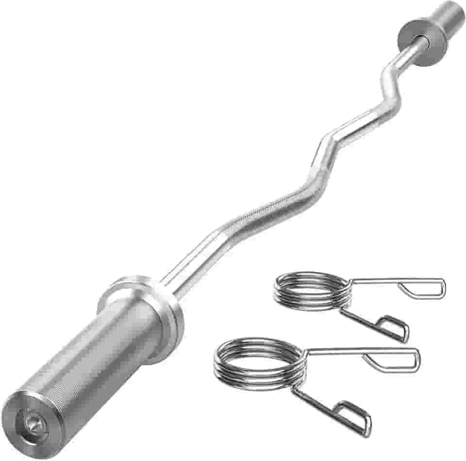 Barra W Olímpica Maciça Para Supino Musculação 1,2 Metros Com 2 Prisilhas