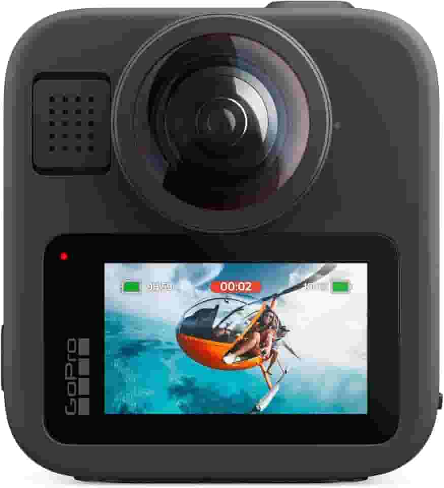GoPro MAX2 - Câmera de Ação 360° à Prova d'água, Vídeos em 8K de Verdade, Fotos 360° de 29MP, Lentes fáceis de substituir, 6 Microfones, Bastão invisível, GPS, Estabilização MAX HyperSmooth