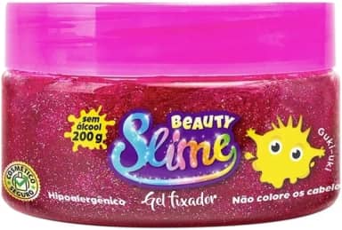 Gel para Cabelos Glitter Rosa - 200G, Beauty Slime, Rosa