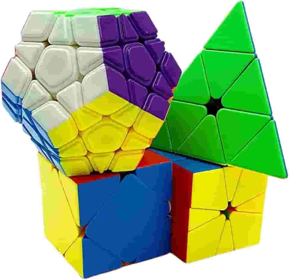 Kit Cubo Mágico Moyu Pyraminx + Megaminx + Skewb + Square-1 Profissional sem adesivo