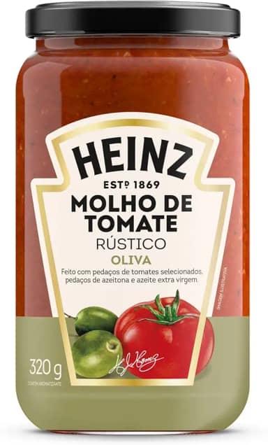Heinz Molho de Tomate Rústico Oliva em vidro, 320G