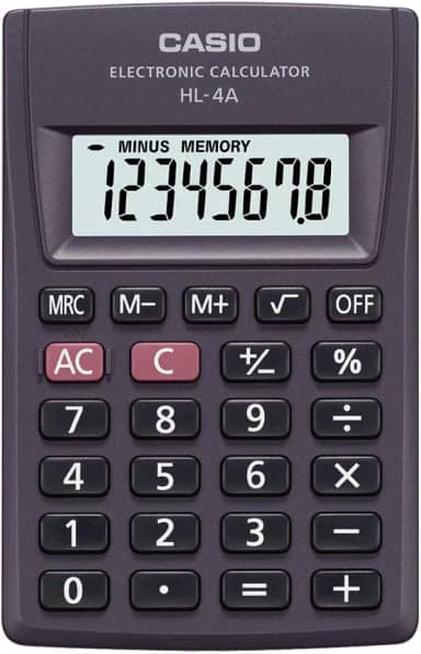 Calculadora de Bolso HL-4A 8 Dígitos Preta Casio