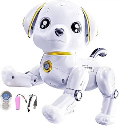 Animal de estimação do cão do robô de controle remoto, função de voz do cão do robô inteligente programação interativa filhote de cachorro robótico