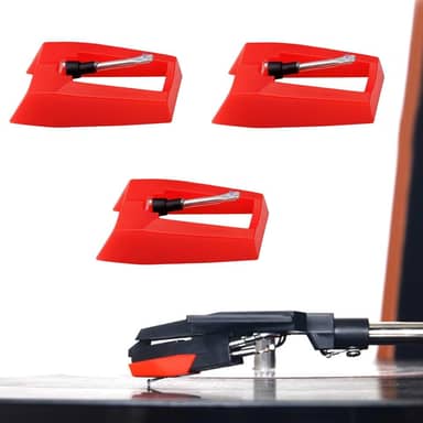 Agulha universal para toca-discos 3 peças – Compatível com Victrola e mais toca-discos de substituição, agulhas de toca-discos embaladas individualmente