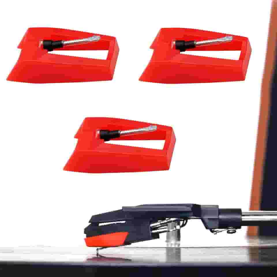 Agulha universal para toca-discos 3 peças – Compatível com Victrola e mais toca-discos de substituição, agulhas de toca-discos embaladas individualmente