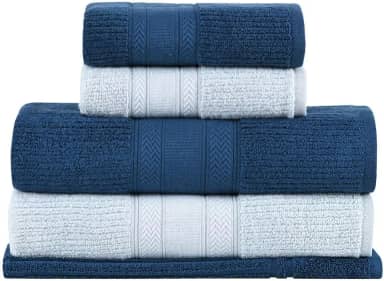 Buddemeyer Jogo de Toalhas Melissa Extra Soft, Gigante, Azul/Azul Marinho, 5 peças