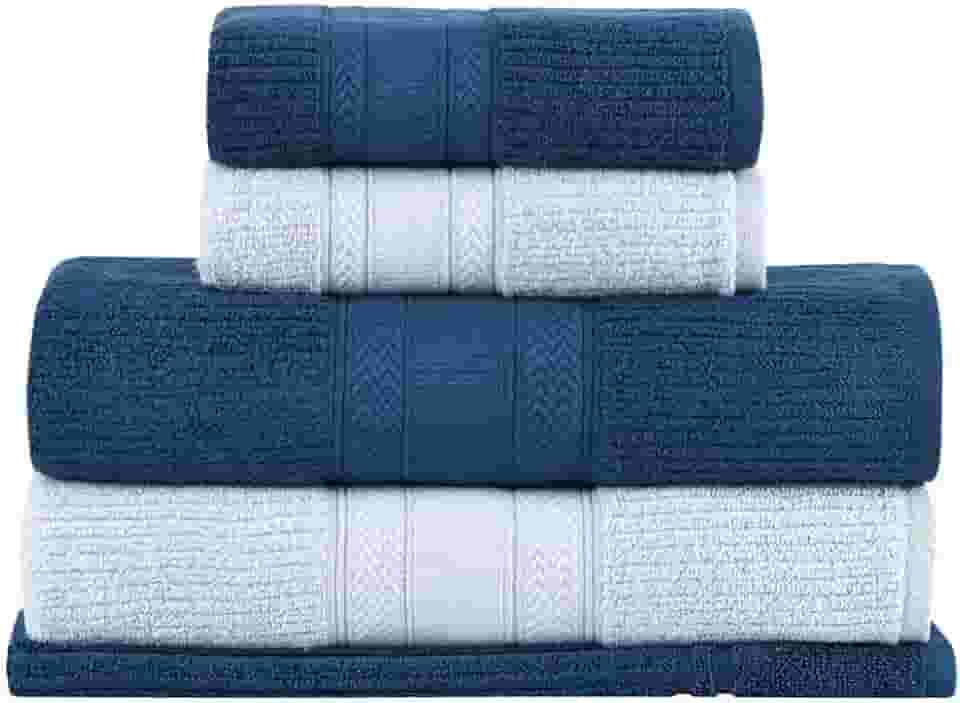 Buddemeyer Jogo de Toalhas Melissa Extra Soft, Gigante, Azul/Azul Marinho, 5 peças