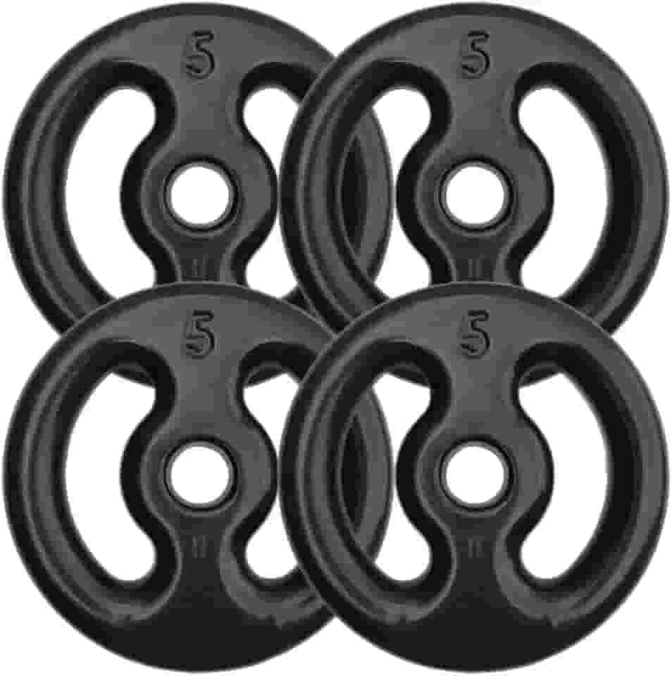 Kit Com 04 Anilhas Emborrachadas (Preta) De 5kg