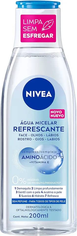 NIVEA Água Micelar Solução de Limpeza 7 em 1 200ml - Fórmula poderosa que oferece 7 benefícios de cuidado facial em um produto: limpa, hidrata, suaviza, tonifica, demaquila, acalma e refresca