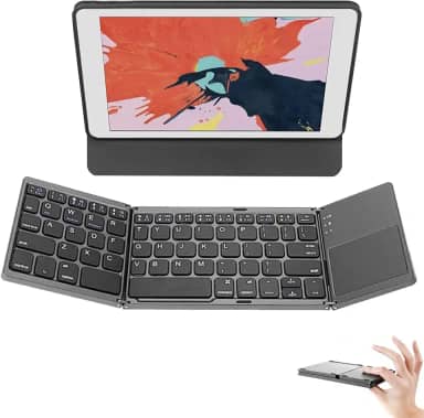 Teclado Sem Fio Dobrável Com Touchpad, Teclado De Viagem Dobrável De Bolso Recarregável Para iOS, Android, Windows