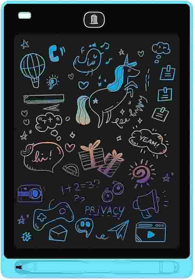 Tablet LCD Infantil 12 Polegadas, Lousa Mágica de Escrita Colorida, para Desenho e Estudo (Azul)