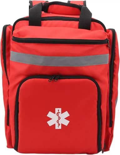 Bolsa de Emergência Grande, Mochila Médica Red Firefighter First Responder Com Faixa Reflexiva para Campo de Viagens