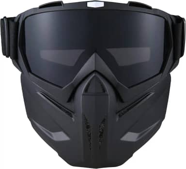 BROYEUR Máscara de Paintball Antiembaçante, Máscara Tática Facial Completa Óculos Destacáveis para Motocicleta Ciclismo Esqui Halloween Jogo Cs Cosplay (Preto 2#)