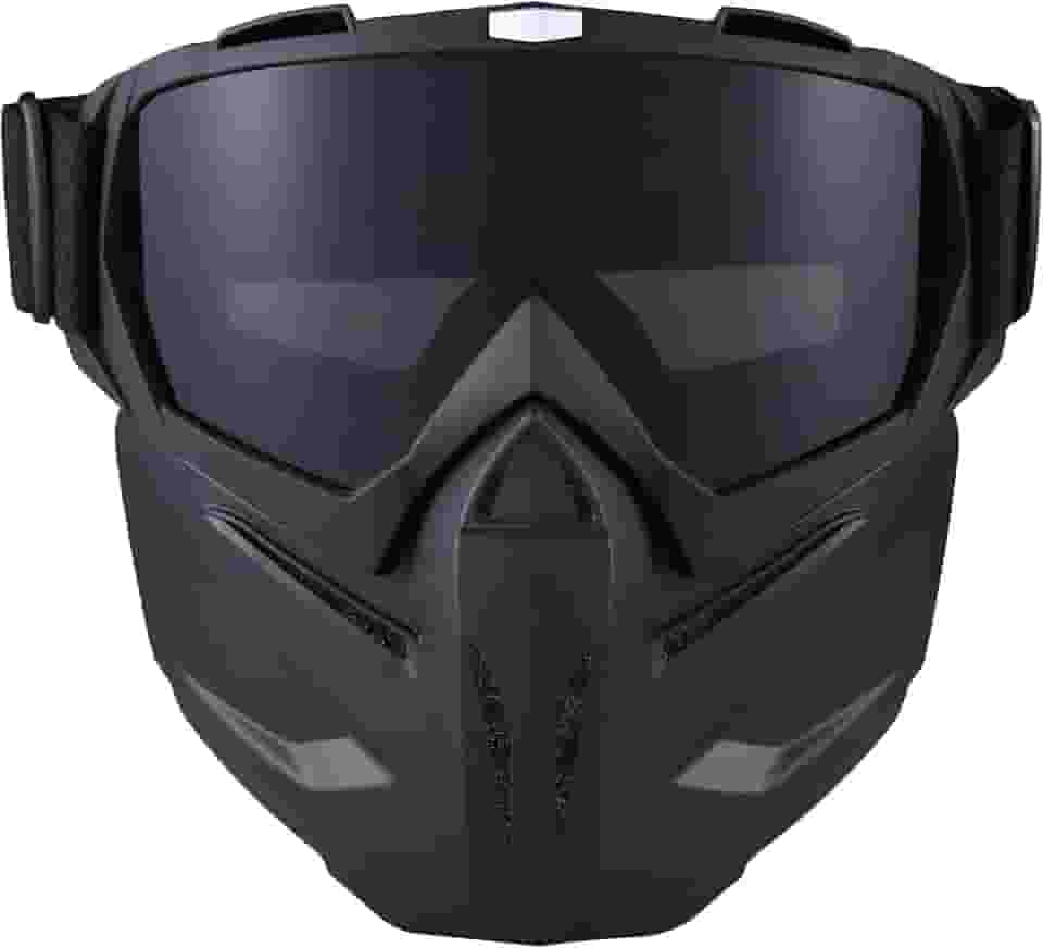 BROYEUR Máscara de Paintball Antiembaçante, Máscara Tática Facial Completa Óculos Destacáveis para Motocicleta Ciclismo Esqui Halloween Jogo Cs Cosplay (Preto 2#)