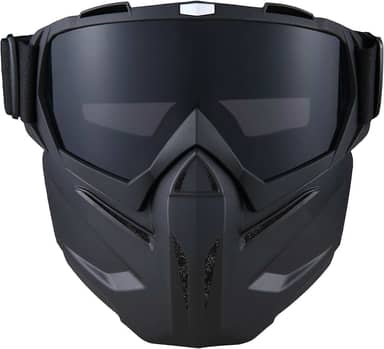 BROYEUR Máscara de Paintball Antiembaçante, Máscara Tática Facial Completa Óculos Destacáveis para Motocicleta Ciclismo Esqui Halloween Jogo Cs Cosplay (Preto 2#)
