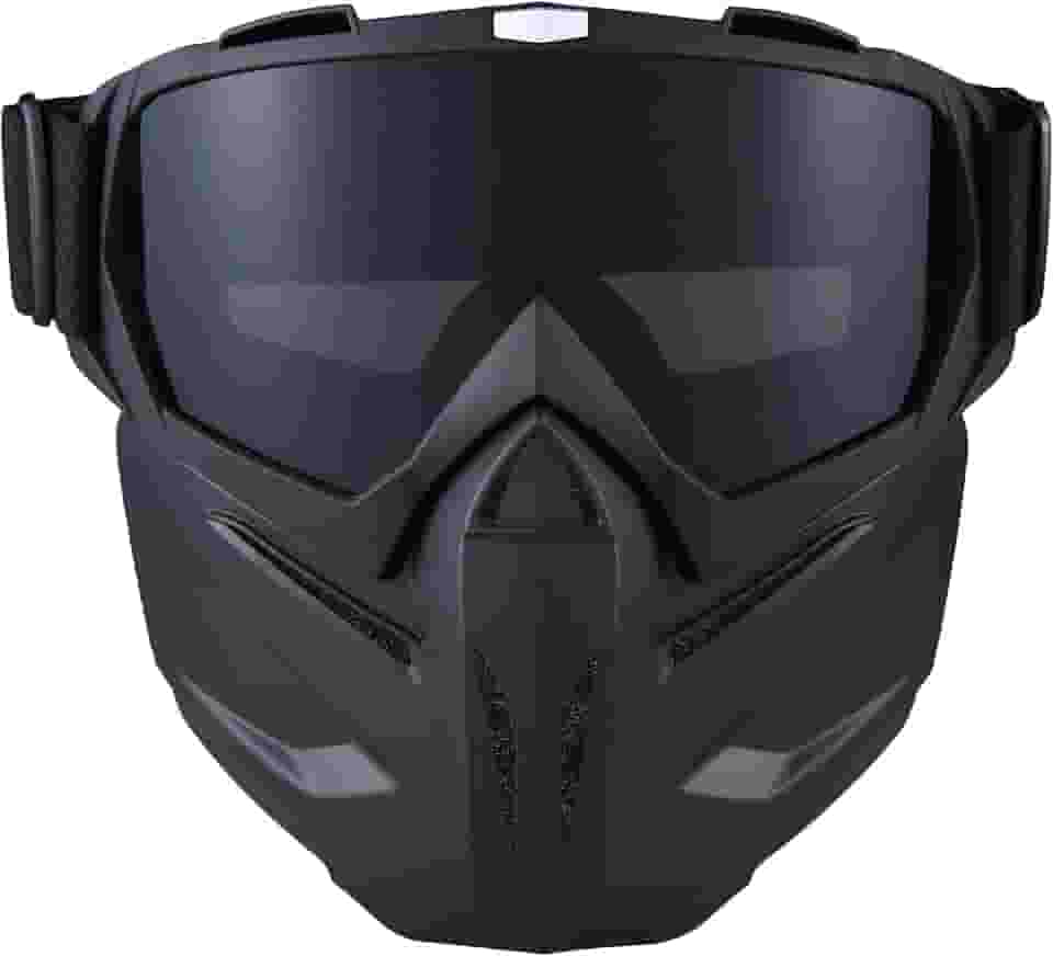 BROYEUR Máscara de Paintball Antiembaçante, Máscara Tática Facial Completa Óculos Destacáveis para Motocicleta Ciclismo Esqui Halloween Jogo Cs Cosplay (Preto 2#)