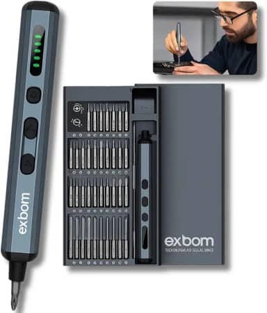 Mini Parafusadeira Elétrica Recarregável, Caneta Compacta de Precisão, Kit de Ferramentas Chave de Elétrica de Precisão 68 em 1, 64 Bits e 4 Acessórios, Multitarefas, para Manutenções Diversas