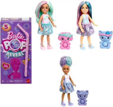 Barbie Pop Reveal Boneca Chelsea Doces Surpresas para crianças a partir de 3 anos