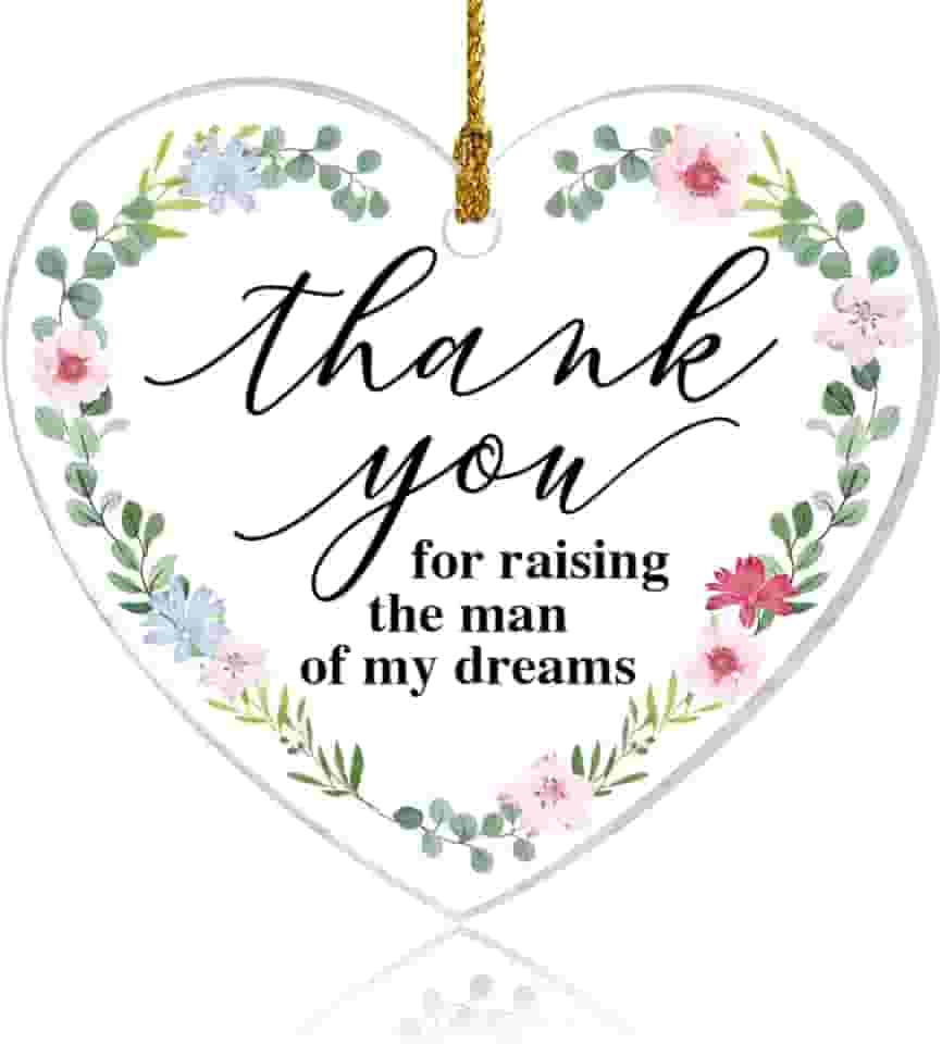 Ornamento de sogra, presentes de sogra, sogra, dia das mães, aniversário, Natal, casamento, lembrança, presentes para sogra, enfeites de acrílico para pendurar no coração, obrigado por rasing