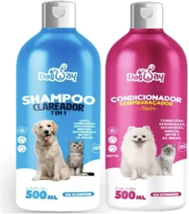 Kit Shampoo Clareador e Condicionador Premium para Cães e Gatos - Cod.4505/4506