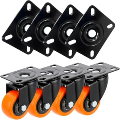 Kit 4 Rodinhas Giratórios Reforçados 40mm sem Trava – Capacidade 100kg por Roda, Silenciosos e Anti-risco Rodizio