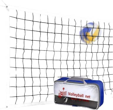 FINYQBET Kit de Rede de Vôlei Profissional - Rede de Vôlei Reforçada, Bolsa Portátil e Bola Volei Oficial - Ideal para Praia, Quintal e Escolas - Perfeito para Iniciantes e Profissionais