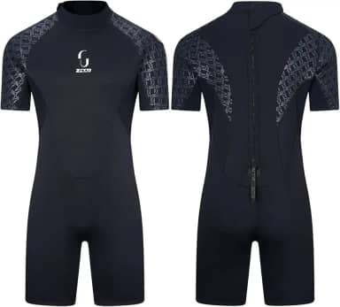 Roupa de mergulho masculina curta de 3 mm feminina, roupa de mergulho de corpo inteiro com zíper nas costas para mergulho, canoa, pesca submarina, surfe, snorkeling, trajes de natação