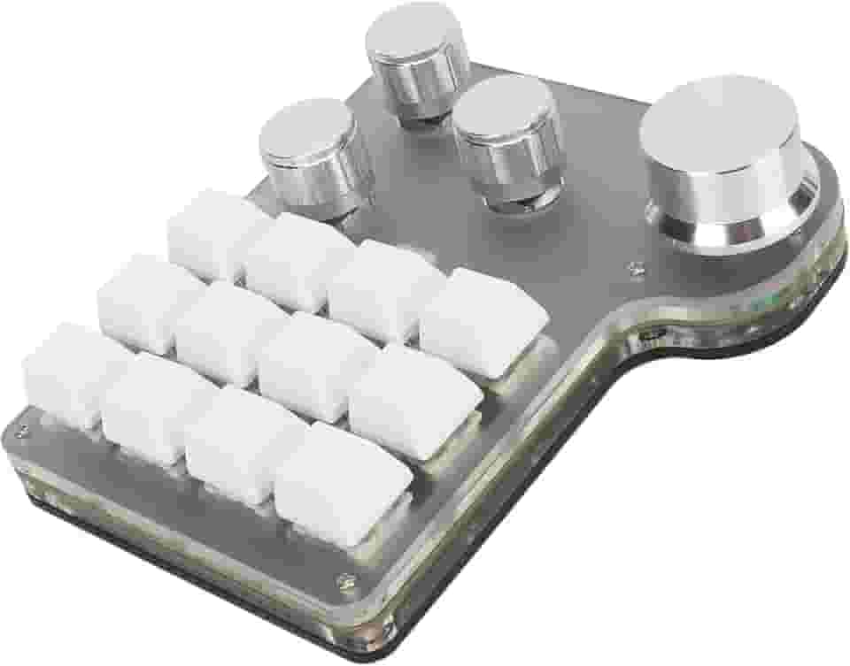 Luqeeg Mini Teclado Mecânico Macro para Jogos, Combo de Controle de Uma Tecla Sem Fio 2.4 G, Mini Teclado RGB Personalizado, Programação Macro Pad para Console Industrial