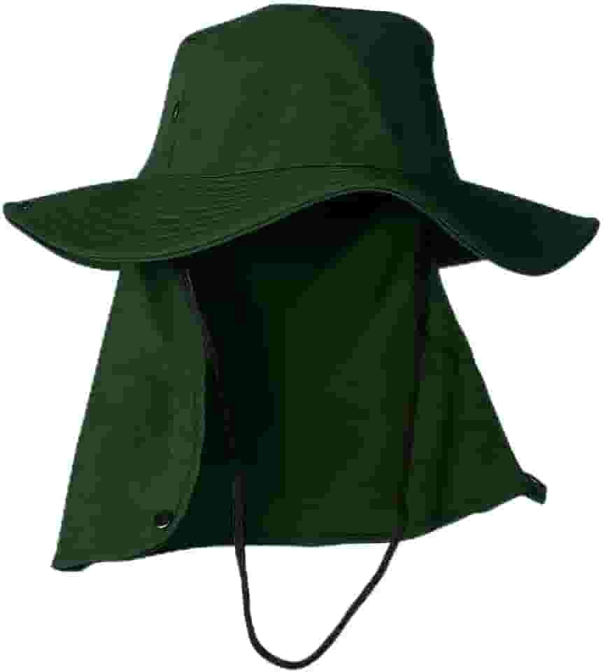 Chapéu de Pescador Australiano com Proteção Aba Larga Protetor de Nuca Sol Pesca Camping