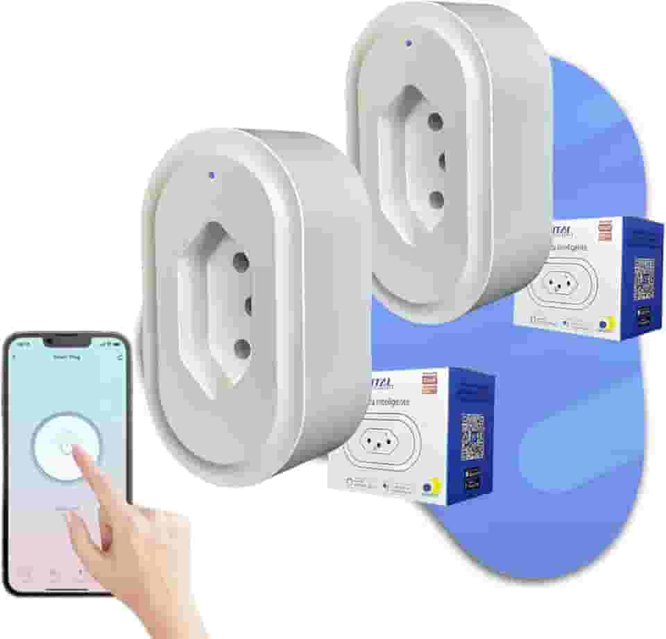 Kit 2 Tomadas Inteligente Smart Automação Wifi Google Home Alexa - NovaDigital