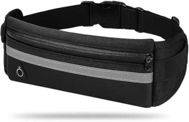 Pochete Esportiva Corrida Fitness Impermeável Masculina e Feminina Unissex Porta Celular Dinheiro Cartão Anti Furto Material Refletivo Suporte para Garrafa Academia Bike Ciclismo Esportes (Preto)