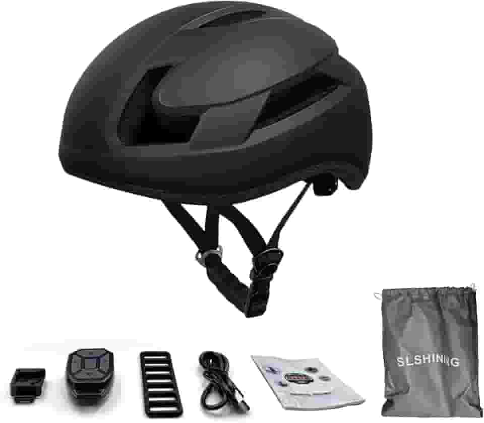 Capacete de Bicicleta Adulto Com de Luz LED, Controle Remoto, Prova de Chuva para Pilotagem, Deslocamento, Absorção de Choque Duradoura para Os Ciclistas Passageiros Com